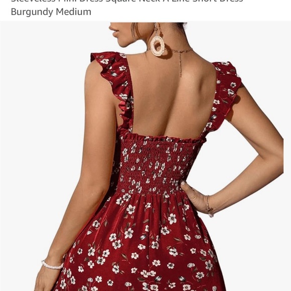 Red Mini Flutter Dress - Picture 3 of 6